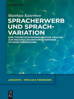 cover image of Spracherwerb und Sprachvariation